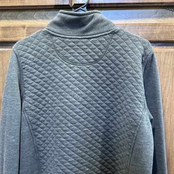 LL Bean‎ Quilted Sweatshirt Full Zip Grey Women’s Cardigan Size P Large - Picture 7 of 9